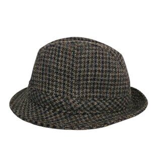 Pendleton Vintage Pure New Wool Houndstooth Fedora Sz M